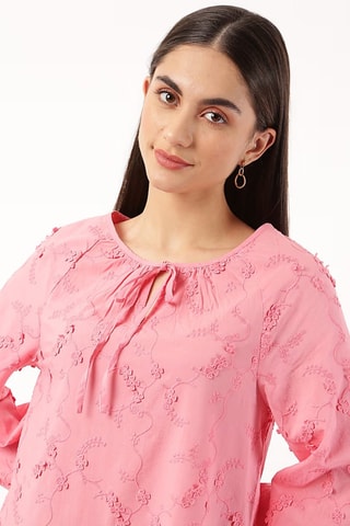 Vestido evasé - Rosa
