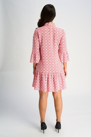 Vestido recto de lino - Rosa