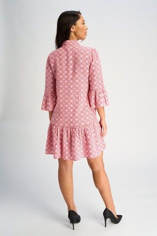Vestido recto de lino - Rosa
