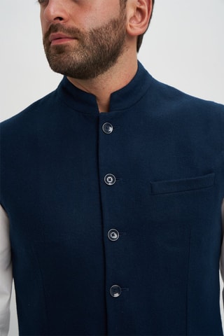 Chaleco de traje de lana - Azul marino