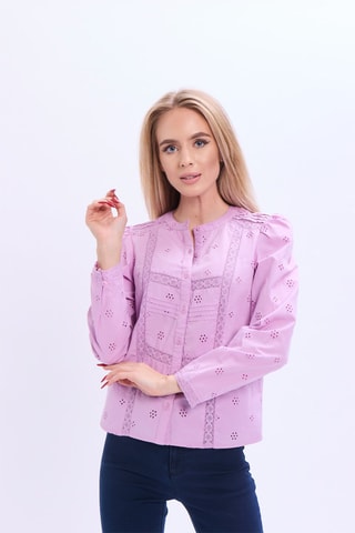 Camisa con bordado inglés - Rosa