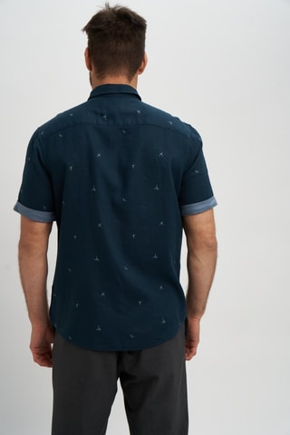 Camisa relaxed de lino - Azul oscuro