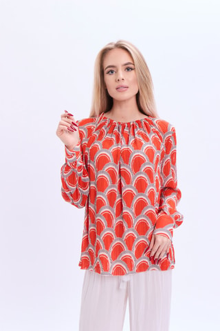 Blusa plisada - Naranja