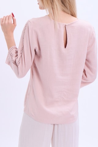 Blusa de lino - Rosa pastel