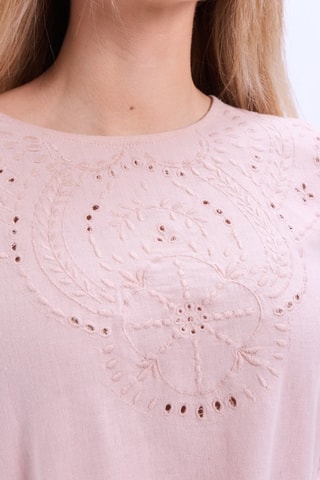 Blusa de lino - Rosa pastel