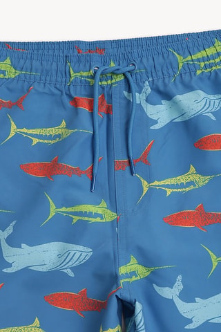 Bañador corto - Azul y rojo