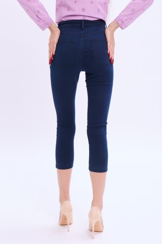 Pantalón pirata de tiro alto - Azul