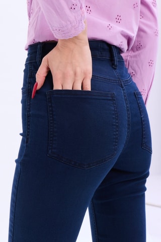 Pantalón pirata de tiro alto - Azul