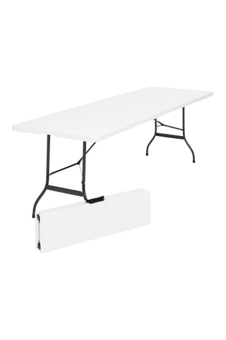 Mesa plegable - Blanco y antracita - 180 x 72 x 70 cm