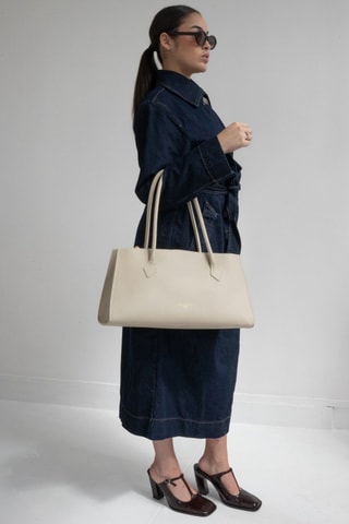 Sac porté épaule en cuir Oxa - Blanc