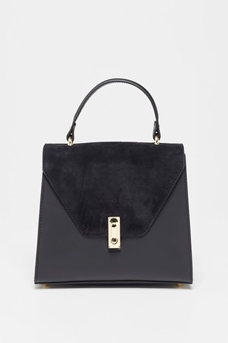 Sac à main en cuir et nubuck Shak - Noir
