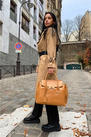 Sac à main en cuir Jane - Marron