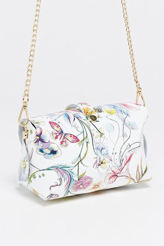 Minaudière en cuir Zephir - Blanc, bleu et vert