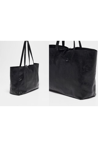 Cabas en cuir verni Vog - Noir