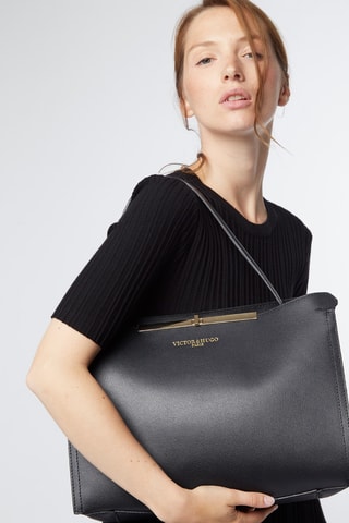 Sac à main en cuir Vecy - Noir