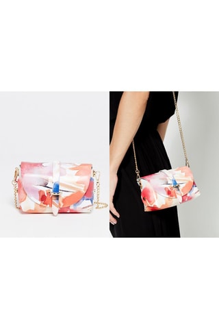 Minaudière en cuir Zephir - Blanc, bleu et rouge