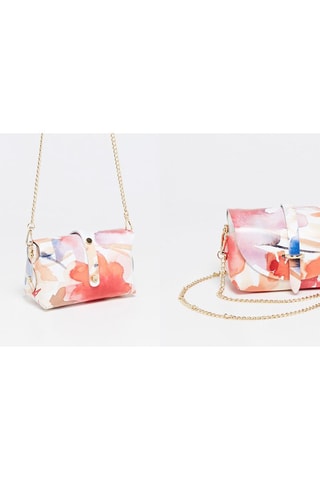 Minaudière en cuir Zephir - Blanc, bleu et rouge