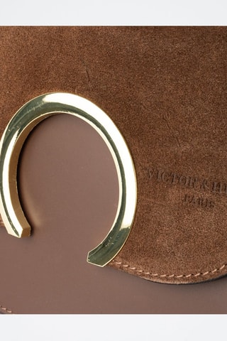 Sac à main en cuir Mina - Marron et doré