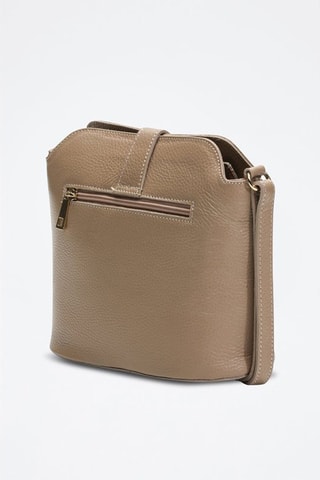 Sac bandoulière Moyen modèle en cuir Elise - Taupe