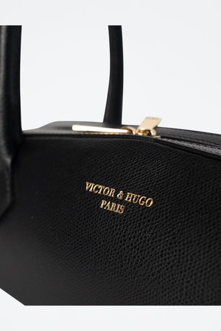 Sac porté épaule en cuir Zhora - Noir