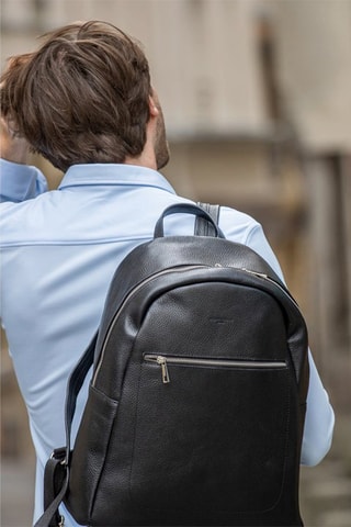 Sac à dos en cuir Lou - Noir