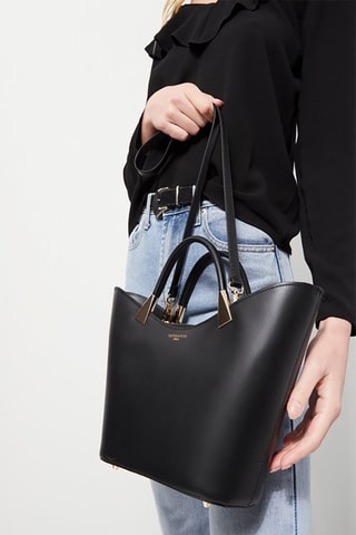 Sac à main en cuir Lety - Noir