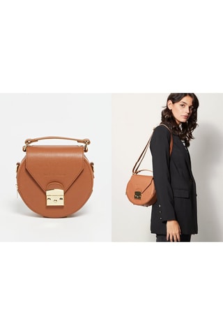 Sac bandoulière en cuir Poly - Marron