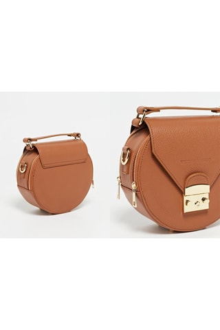 Sac bandoulière en cuir Poly - Marron