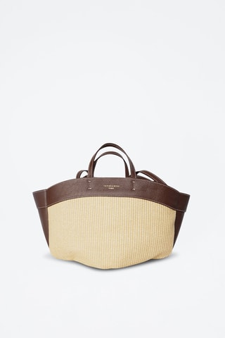 Sac à main en cuir Malta  - Beige et marron