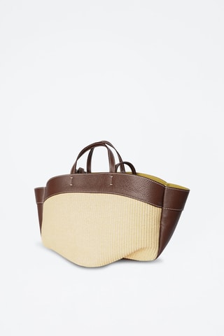 Sac à main en cuir Malta  - Beige et marron