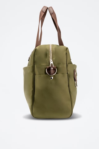 Sac de voyage en cuir Sky - 41 cm - Marron et vert