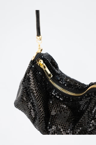 Sac porté épaule en sequins Sima - Noir