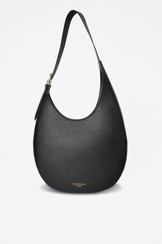 Sac porté épaule en cuir Aiko - Noir