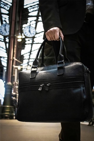 Porte-documents en cuir Sandro - Noir - Noir