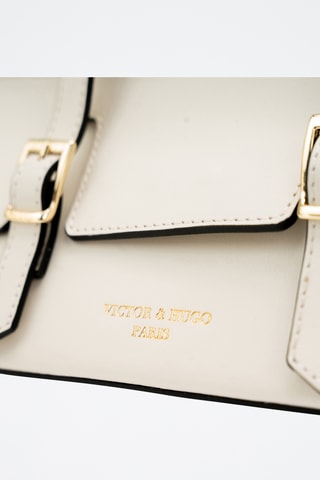 Sac à main en cuir Briana Box - Beige