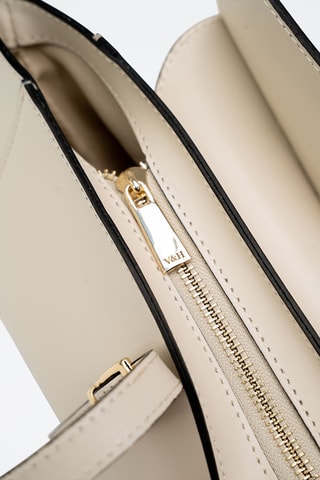 Sac à main en cuir Briana Box - Beige