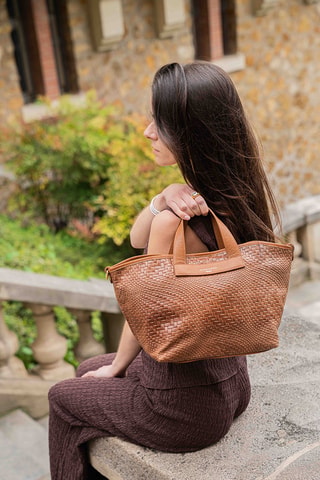 Sac bandoulière en cuir Monaco - Camel