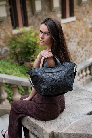 Sac bandoulière en cuir Monaco - Noir