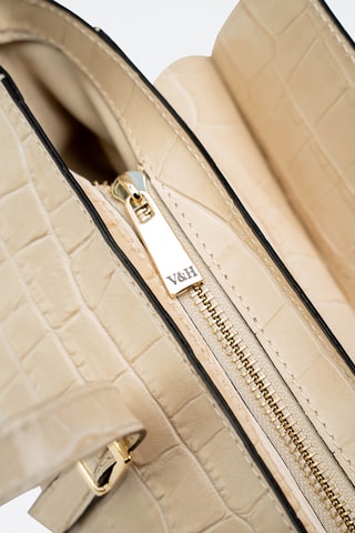 Sac à main en cuir briana Croco - Beige