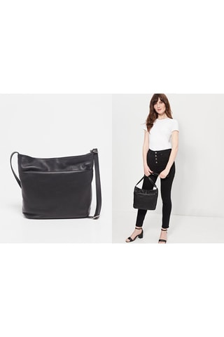 Sac bandoulière en cuir Ylena - Noir
