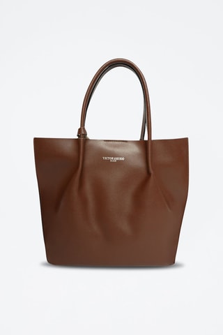 Cabas en cuir Lava - Marron et doré