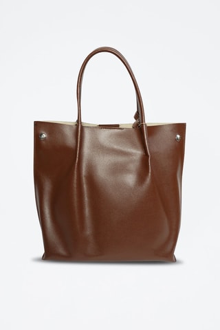 Cabas en cuir Lava - Marron et doré
