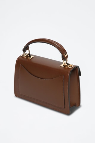 Sac à main en cuir Leah - Marron et doré