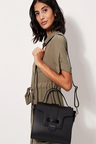 Sac bandoulière en cuir Ariel - Noir