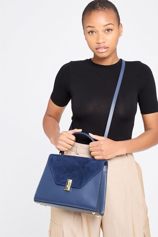 Sac à main en cuir Shak - Bleu