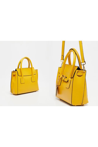 Sac à main en cuir Jeny - Jaune