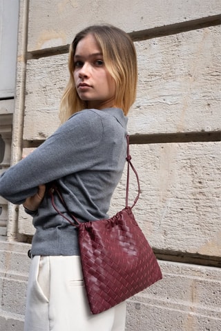 Sac bandoulière en cuir Eloa - Rouge