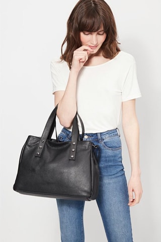 Sac à main en cuir Mars - Noir