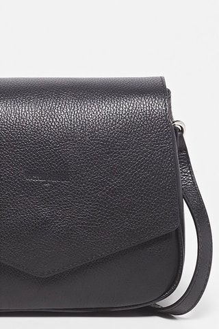 Sac bandoulière en cuir June - Noir