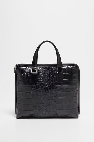 Porte-documents en cuir Peyton - Noir